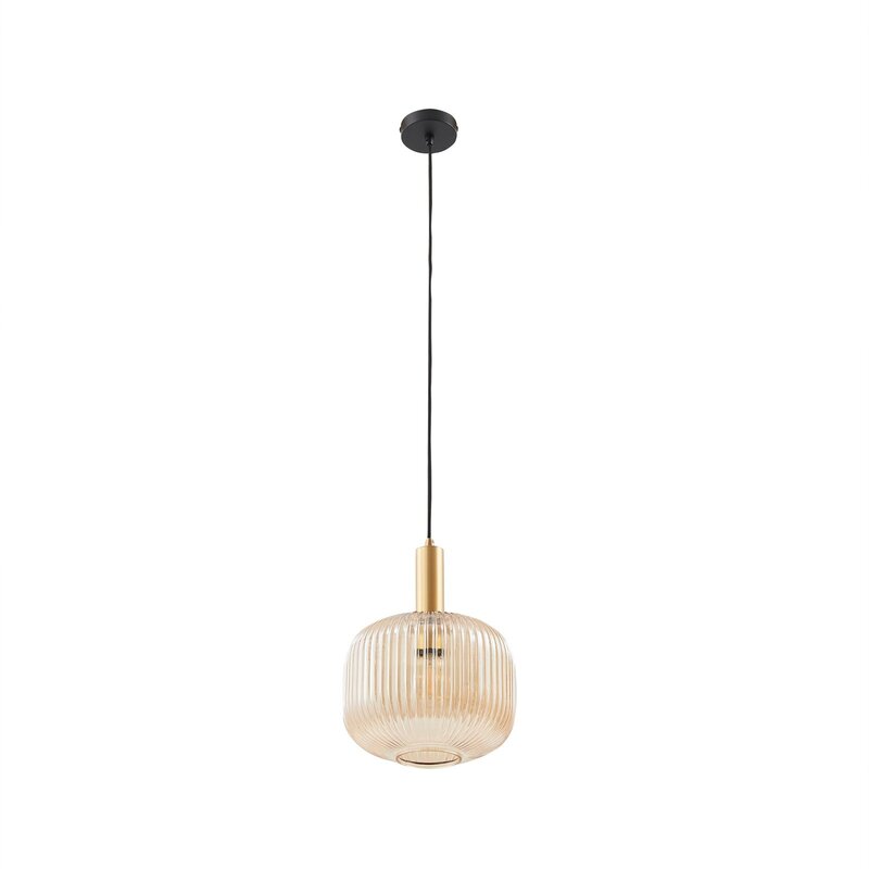 Lindby Hängeleuchte Doroteo 1-flg. amber Glas Deckenlampe Leuchte Spot Lampe - 4251911792980