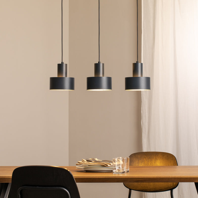 Hängeleuchte Rif 3 anthrazit 3-flammig linear Stahl dimmbar E27 67 cm - 5902846810728