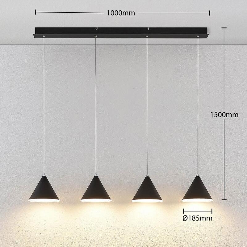 Lucande Livan LED-Hängeleuchte Hängeleuchte Lampe Leuchte Deckenlampe schwarz 4- - 4251096573176
