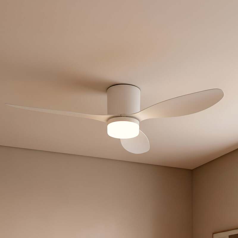 Lucande Deckenventilator Ventilator LED weiß Kayu leise DC Raumlüfter 132 cm - 4251911779929