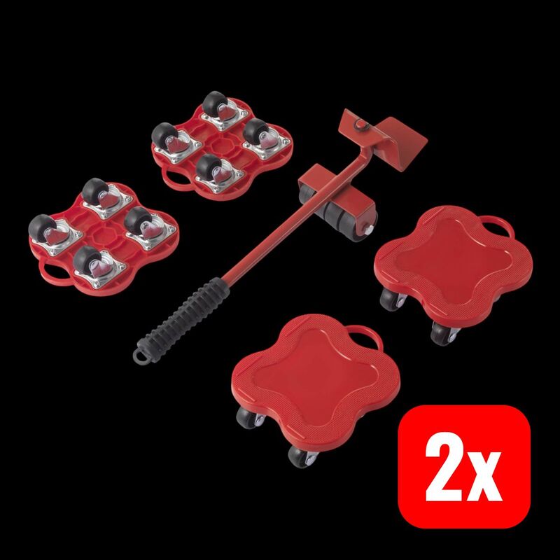 TOOLCRAFT Möbelheber Transportroller Set 400kg Traglast 4 Räder Stahl 116x130mm - 4064161219325