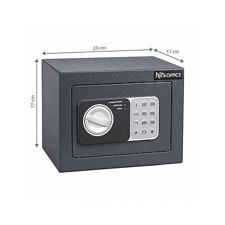 hjh OFFICE Tresor Safe Compact Mini Elektronischer Safe mit PIN-Code anthrazit - 4064323131229