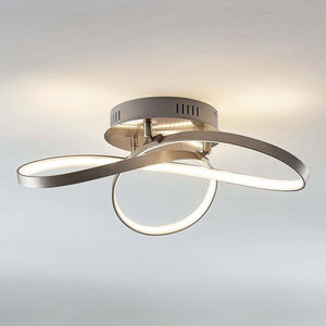 B-Ware Lindby Deckenlampe Saliha LED Lampe dimmbar nickel matt 52,5cm warmweiß 3000K