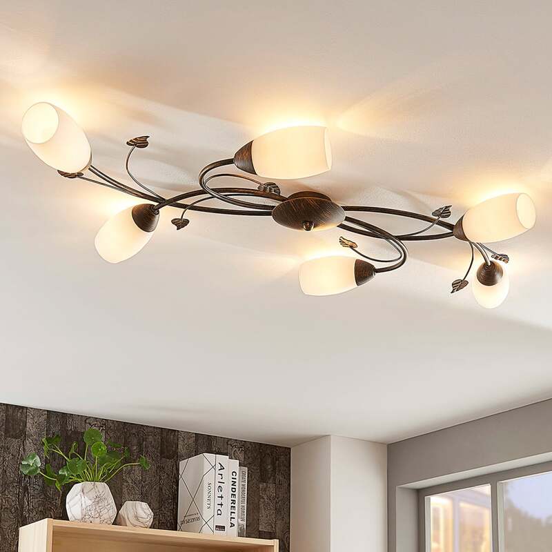 Lindby Deckenleuchte Stefania 6-flg LED Lampe Leuchte Deckenlampe 68cm - 4251096534917