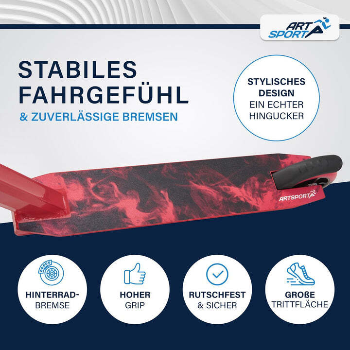 Stunt Scooter für Kinder Red Smoke Stunt Roller 100 mm Rollen 360° Lenker 100 kg - 4260565526346