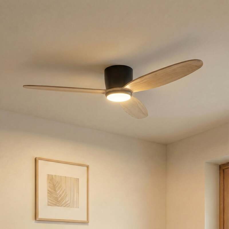 Lucande Deckenventilator Lignia LED Ventilator Holz schwarz Ø132cm Fernbedienung - 4255830912054