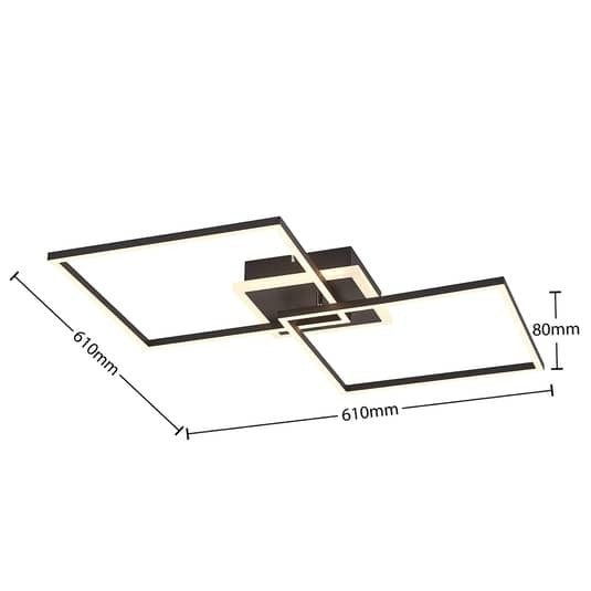 Lindby Deckenlampe Deckenleuchte LED RGB dimmbar schwarz Fernbedienung Kunststof - 4251911726640