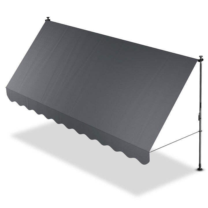 Klemmmarkise Kapstadt Sonnenschutz Handkurbel UV-beständig grau 400x120 cm - 4262437183763