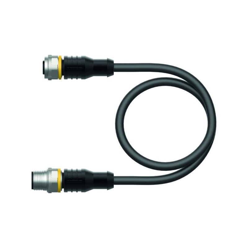 Turck Aktuator- u. Sensorleitung PVC RKC4T-0.3-RSC4T M12 Stecker schwarz 0,3m - 4047101269390