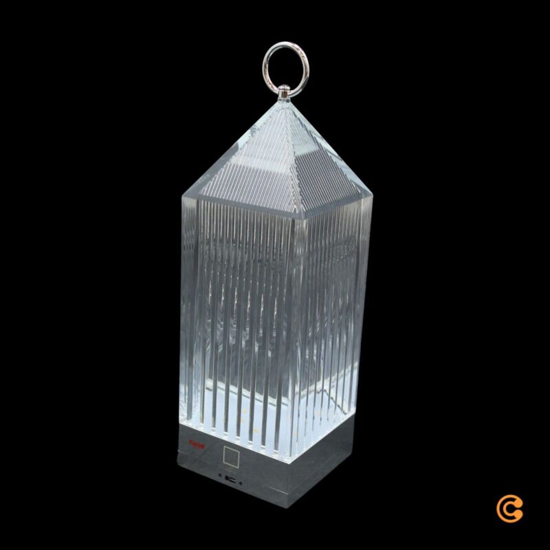 Kartell Tischlampe Lantern LED Leuchte dimmbar recycelt transparent IP54 31cm - 8058967362268