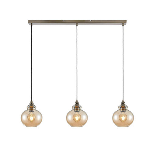 Lindby Tymoni Glas-Pendelleuchte Hängeleuchte Deckenlampe Lampe amber 3-flam74 - 4251096569988