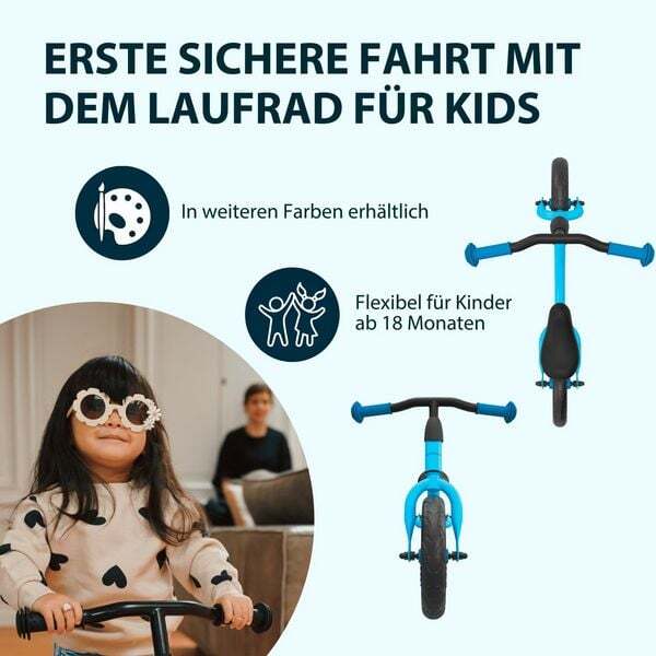 HUDORA Laufrad Up 10 Kinderfahrzeug stabil verstellbar für Kinder ab 18 blau - 4005998109519