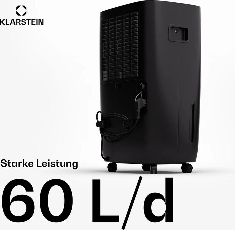 Klarstein Luftentfeuchter 60L für 65m² WLAN App leise 28dB grau - 4060656522611