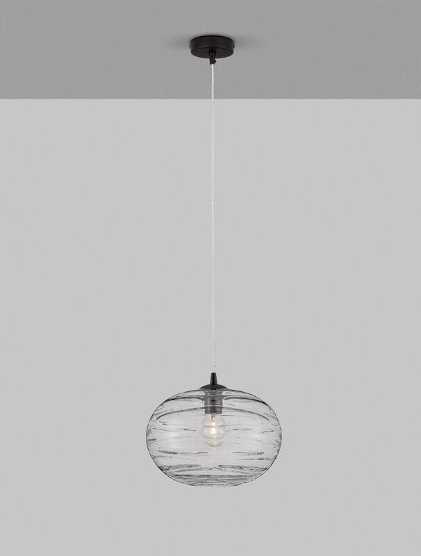 Nova Luce Pendelleuchte Hängeleuchte EVLEEN E27 LED Schwarz dimmbar Glas Ø 30 cm - 5212017434425