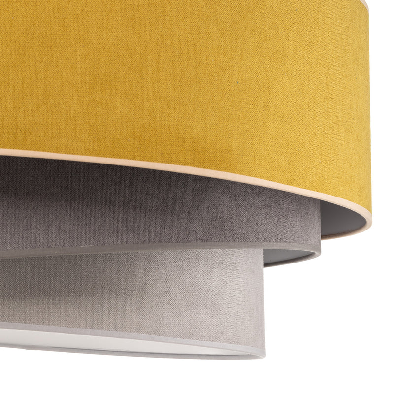 Euluna Deckenlampe Pastell Trio Deko-Deckenlampe E27 Ø 60cm senf grau hellg391 - 5903689184113