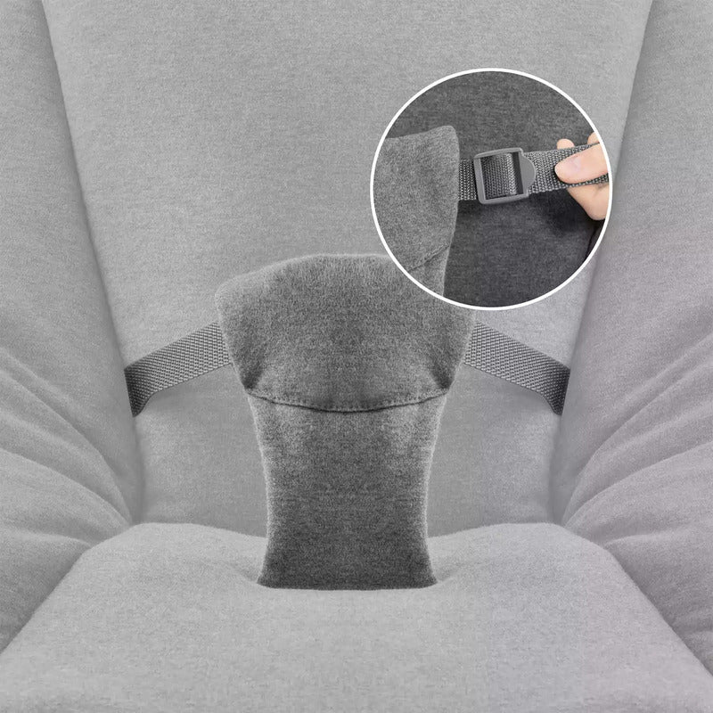 Hauck Bouncer 2 in 1 Babywippe ergonomisch Plüsch grau für Hochstuhl Alpha Beta - 4007923661970