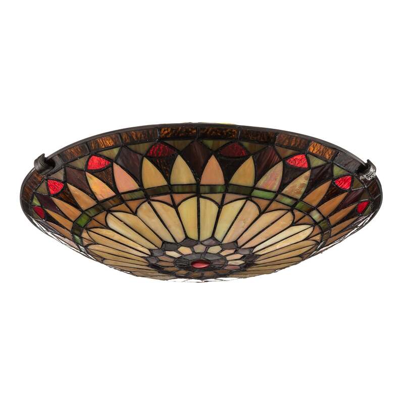 Elstead Deckenleuchte Tiffany-Design West End Lampe Leuchte bronze Ø42cm bunt - 5024005270119