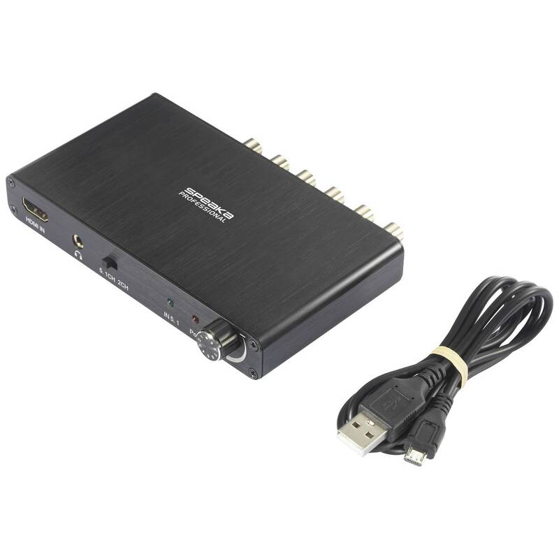 SpeaKa Professional Audio Extraktor HDMI 5.1-Kanal Dolby AC-3 Schwarz - 4064161227276