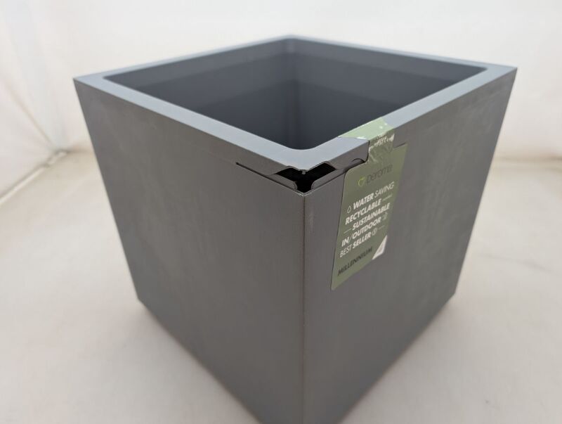 Deroma Pflanztopf Quadro Millenium 39x39cm Aschgrau Garten Pflanzgefäß robust - 0191942105486
