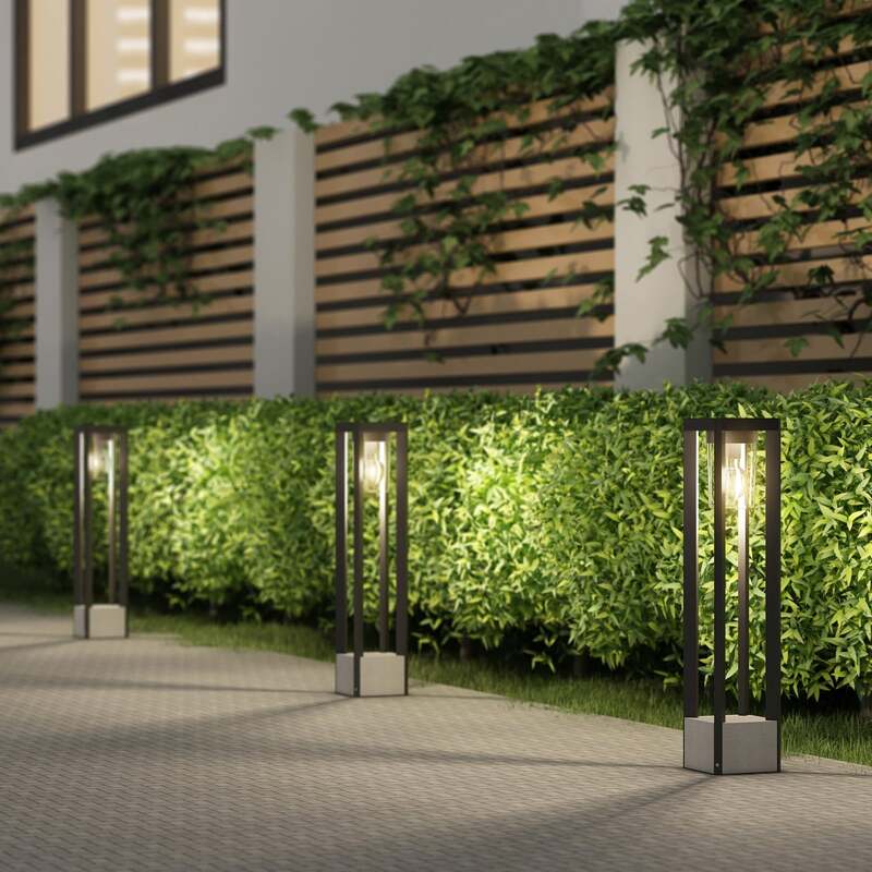 Lucande Wegeleuchte Kalisa LED Gartenleuchte dimmbar grau 70cm IP44 Aluminium - 4251911703351