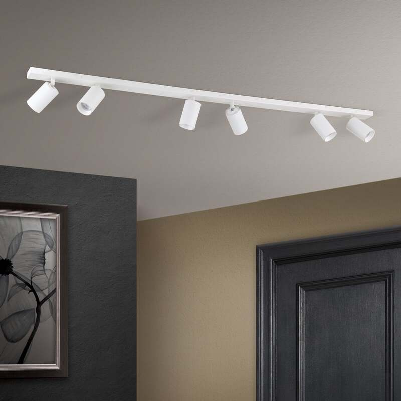 Deckenstrahler Sean 6-flammig LED dimmbar Aluminium Stahl weiß 130x6cm - 9003090275830