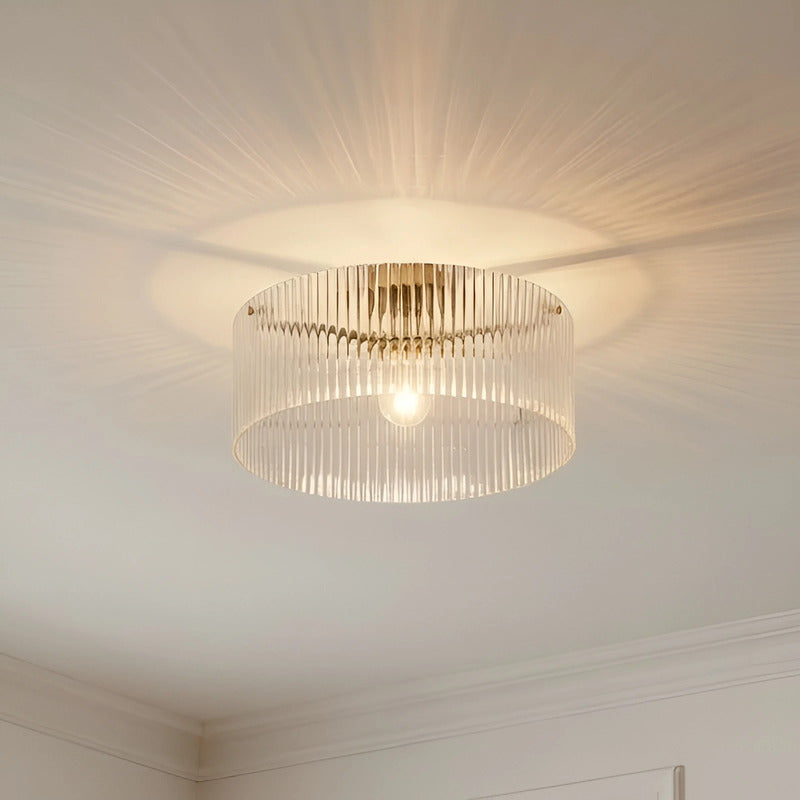 Lucande Deckenleuchte Lampe Meritt Glas messing transparent E27 LED Ø 40 cm - 4255830906060