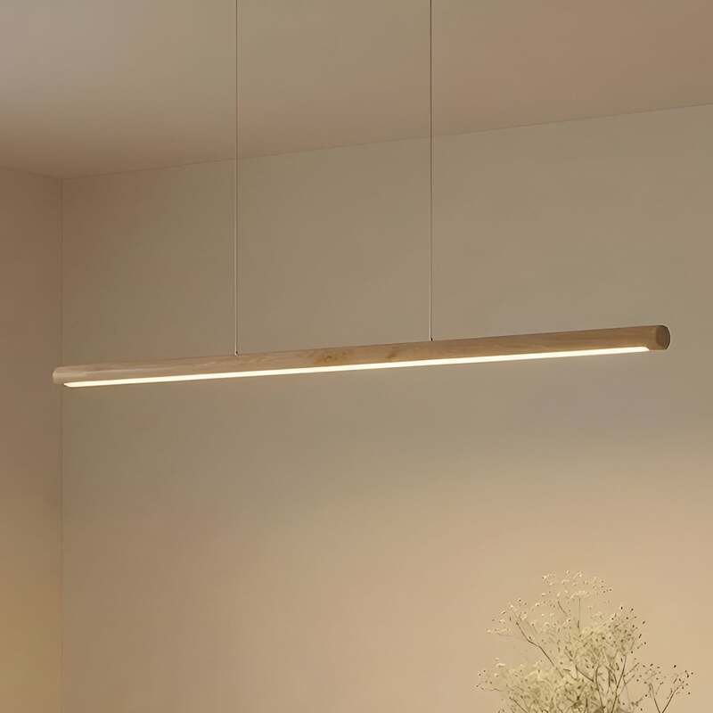 Lucande Holz Hängeleuchte Pendelleuchte Maruta LED 3000K 120 cm Balken Lampe - 4251911792799