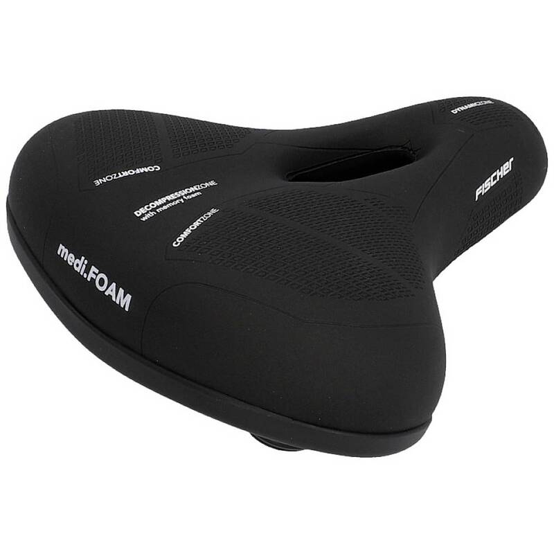 Fischer Fahrrad Sattel R.E.Med Memory Foam Trekking Sattel schwarz ergonomisch - 4008153856822