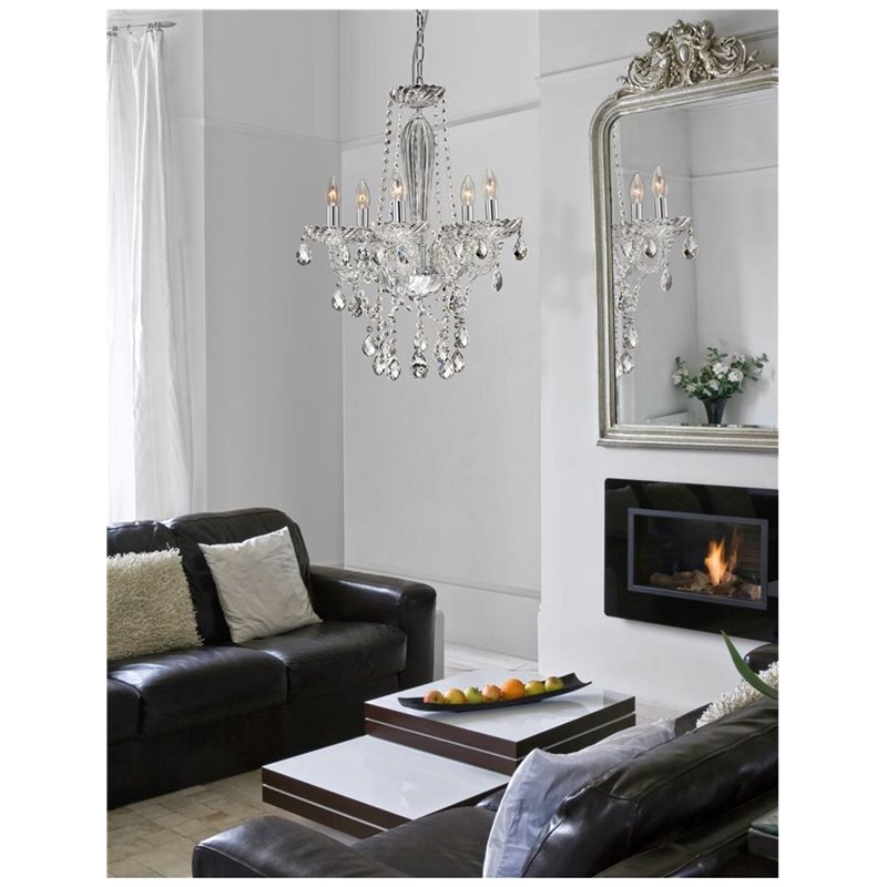 NOVA LUCE Pendelleuchte Kronleuchter MOZART Chrom Glas Kristall E14 LED Ø 58 cm - 5212017401342