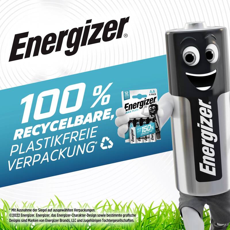 Energizer Max Plus AA-Batterie Alkali-Mangan 1,5 V 50 Stück Mignon - 7638900444933