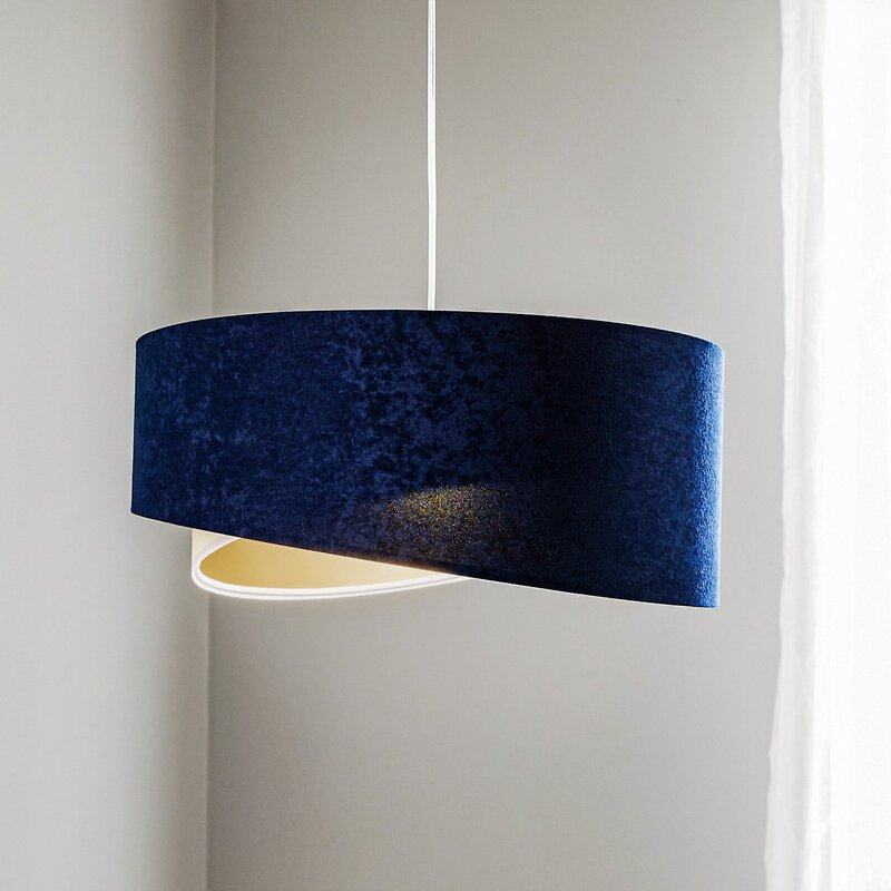 Maco Design Pendellampe Vivien Hängelampe Leuchte dreifarbig blau beige gold - 5902751346930
