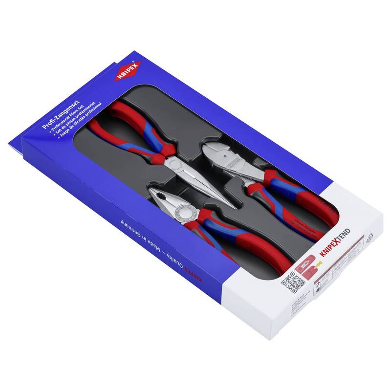 Knipex Zangen-Set Kombizange Flachrundzange Kraft-Seitenschneider 3-teilig 874g - 4003773064091