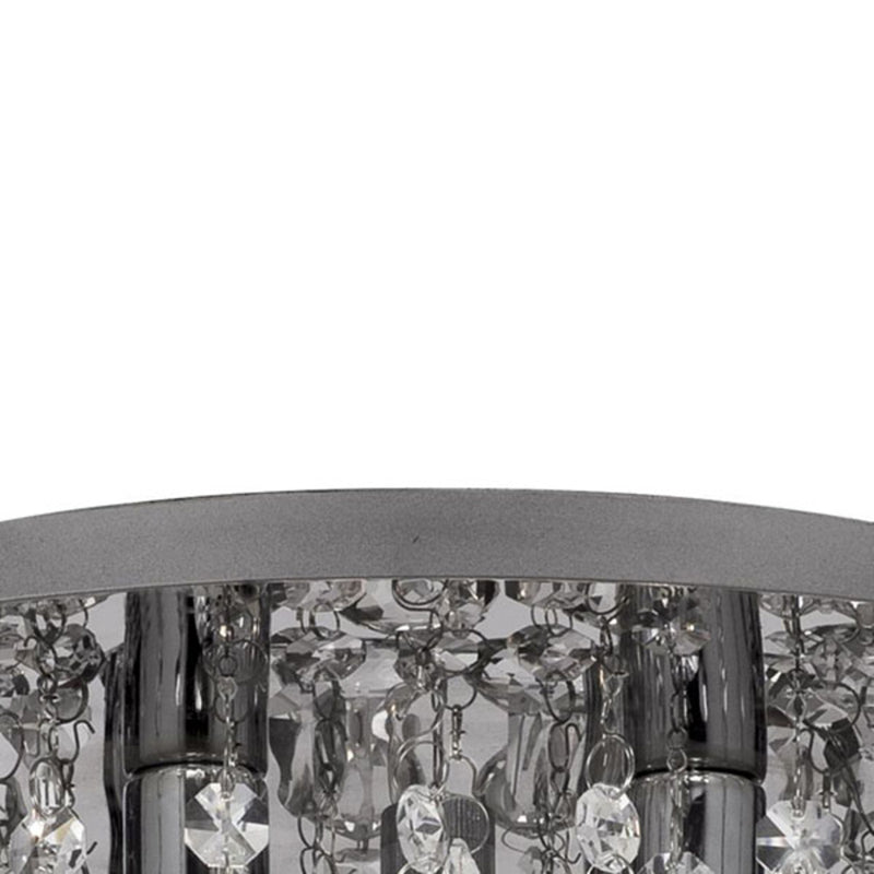 Searchlight Deckenleuchte Lampe Hanna LED Kristallleuchte dimmbar chrom Ø35cm - 5013874355461