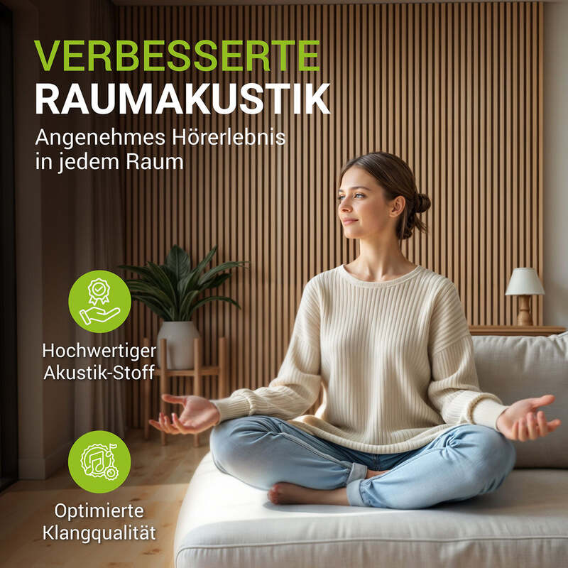 Akustikpaneel Wandpaneel 4er Set Eiche Natur Dunkel MDF schallabsorbierend - 4262437184913