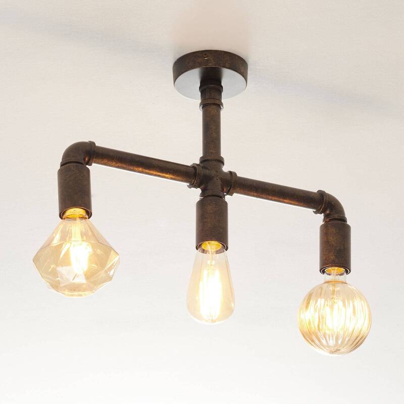 Lampenwelt.com Leonas LED-Deckenlampe Deckenlampe Lampe Industriestil 3flammig - 4251096548938