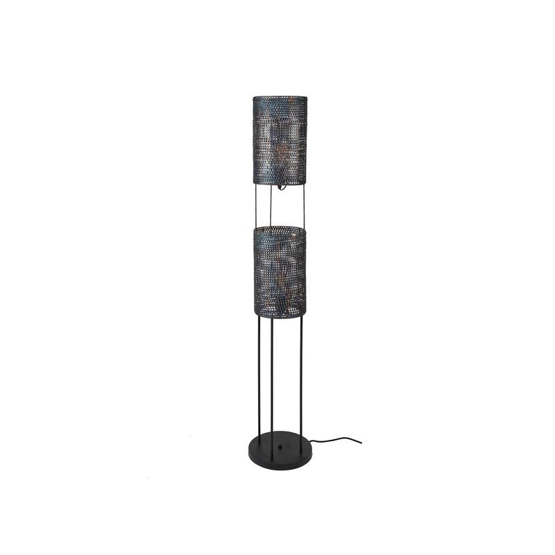 Stehleuchte Stehlampe Luzien Schwarz Metall Lampe Leuchte Schalter 2-flg 150 cm - 8713244081095