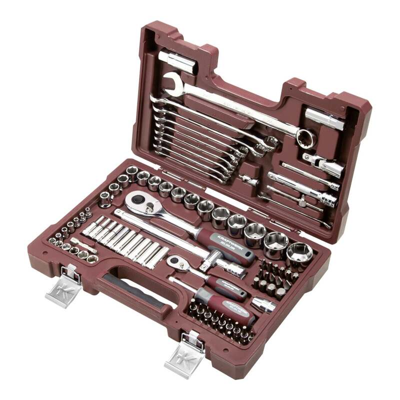 Kraftwerk Steckschlüssel Werkzeugset 93-teilig 1/4" und 1/2" Werkstatt Koffer - 7612206129299
