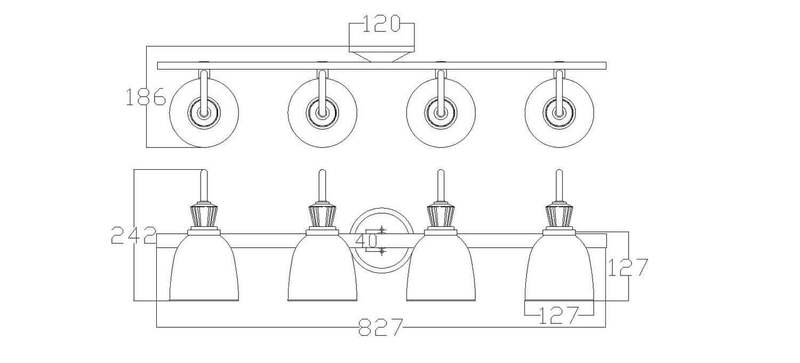 KICHLER LED-Wandleuchte Cora Badleuchte Wandleuchte Leuchte fürs Bad 4-fl chrom - 5024005295716
