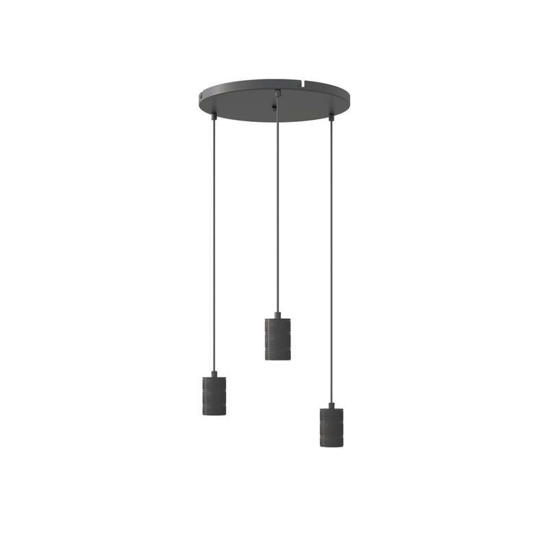 Calex Retro Pendelleuchte Hängeleuchte Hängelampe Leuchte rund 3-flg. schwarz - 8712879143796