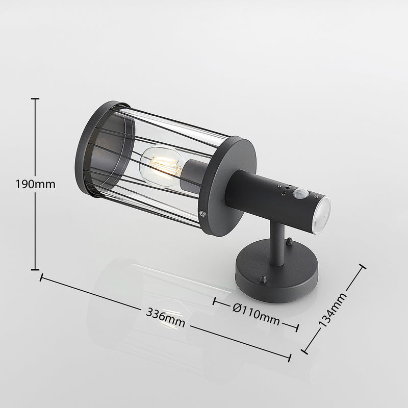 Lindby Yonan Außenwandleuchte Wandleuchte Wandlampe Lampe Leuchte IP44 mit Sen - 4251096575910