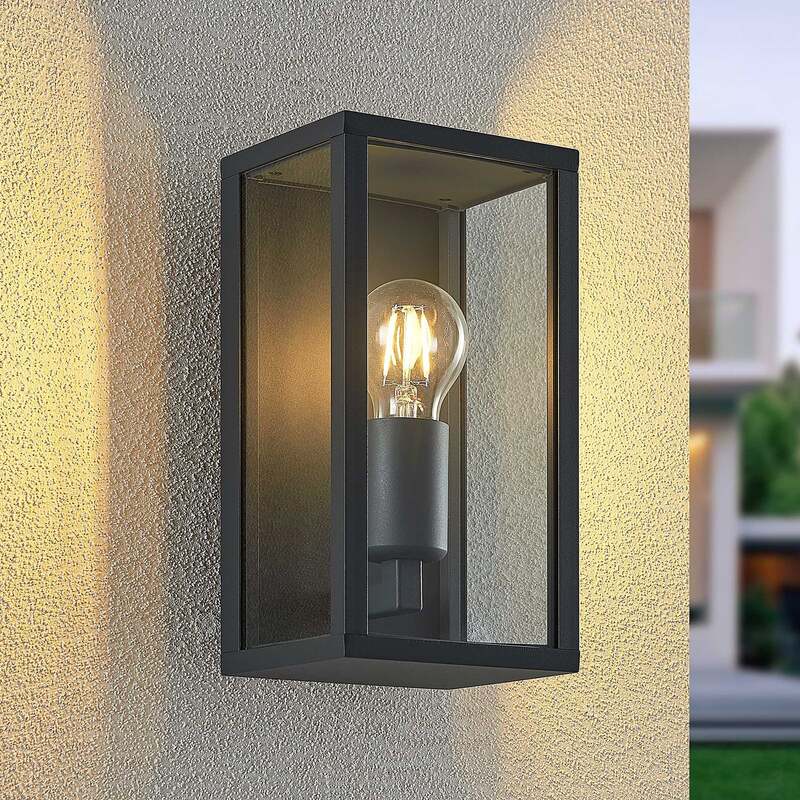 Lindby Außenwandleuchte Peldar LED Gartenlampe anthrazit 26cm dimmbar IP44 - 4251911704341