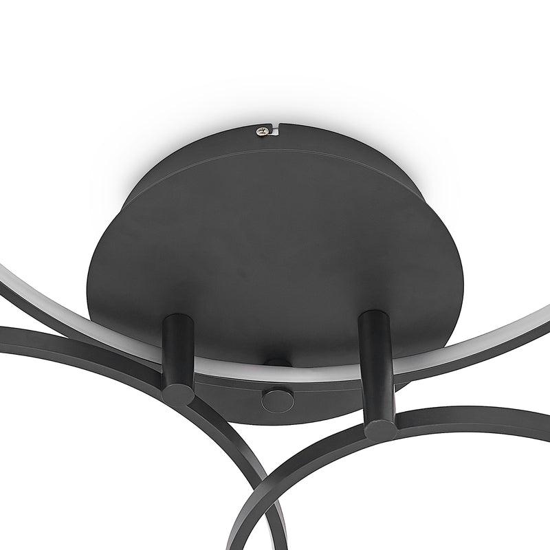 Lindby Deckenlampe Rayk LED dimmbar Lampe Leuchte schwarz 77cm 1900Lumen - 4251911700053