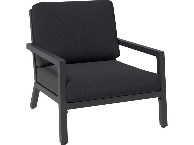 Lounge-Gruppe Springtown 4-teilig Gartenmöbel Aluminium Schwarz-Dunkelgrau Tisch - 4007873338632