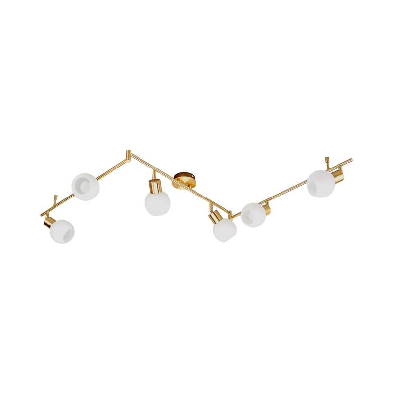 Lindby Deckenleuchte Deckenlampe Elaina messing Glas E14 Opalglas 6 flammig736 - 6291106553338