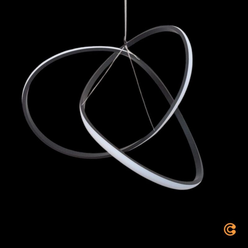 JUST LIGHT Hängeleuchte Maria LED Pendelleuchte dimmbar schwarz 57cm Ø 3-stufig - 4043689975753