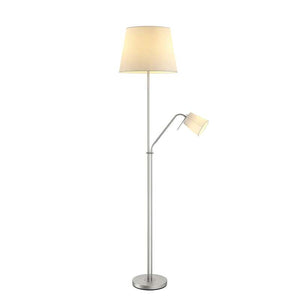 B-Ware Lindby Stehleuchte Nantwin LED Stehlampe Lampe Leselampe nickel weiß 175cm