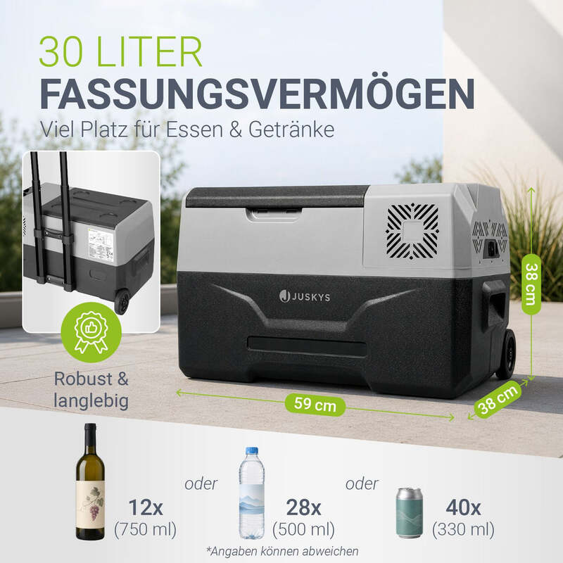 Kühlbox Kompressor Yukon 30 L Campingbox App-Steuerung USB grau 12/24/230V - 4260565528036