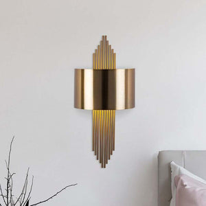 B-Ware Wandleuchte 619-A gold patiniert dimmbar Wandlampe Metall Höhe 75cm Leuchte