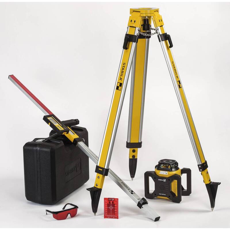 Stabila Rotationslaser Lasergerät LAR 160 Set Stativ 5 m Nivellierlatte Laser - 4005069192419