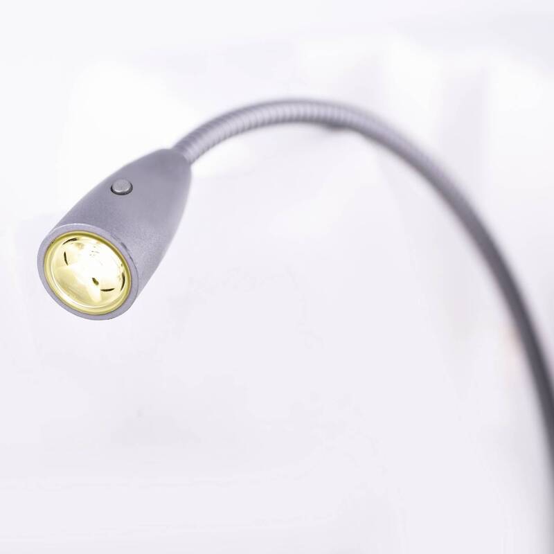 LED-Nachttischlampe BERTA 1.5W Warmweiß Flexarm Silber Heitronic 40cm - 4002940277456